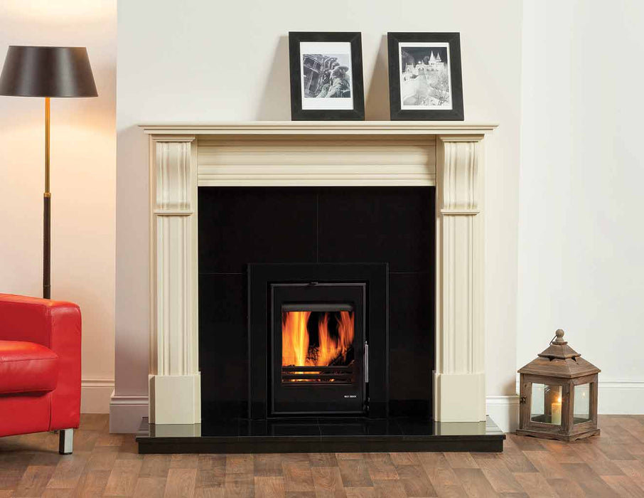 60" Dublin Corbel  Perla White Fireplace