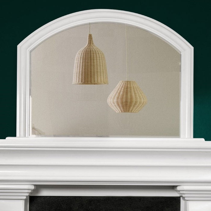 Marble Arch Overmantle Honed Polar White