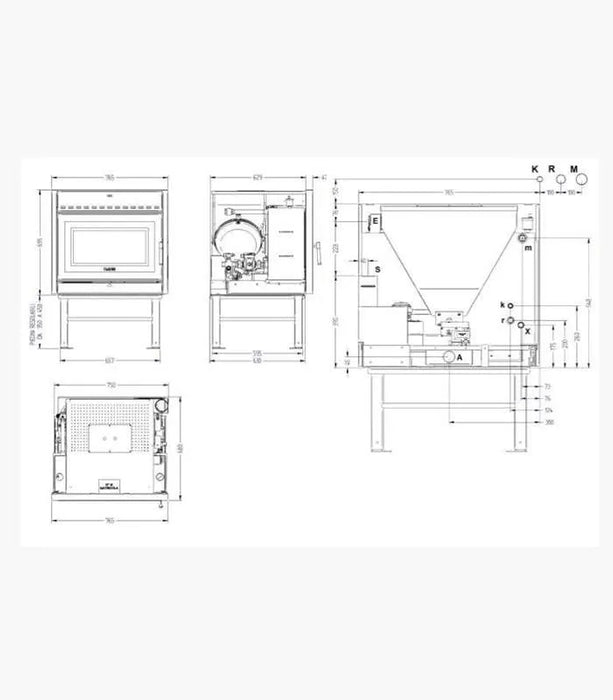 Klover Pfp 160 Glass & Frame Inset Pellet Boiler
