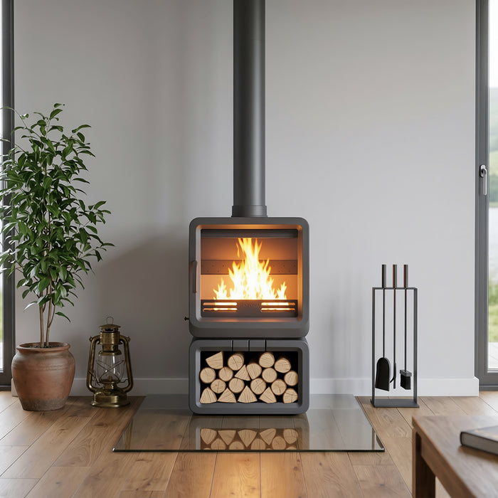 Mazona Orka 8kw Multi Fuel Stove with Log Store
