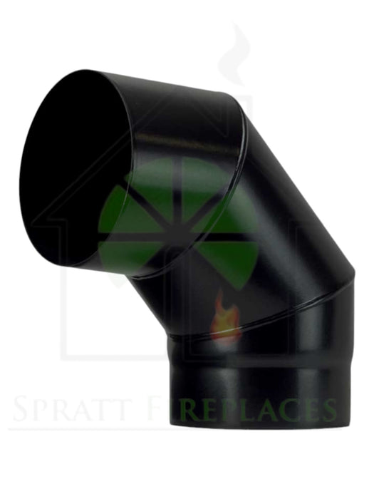 Save 5" 90 Degree Matt Black Vitreous Enamel Flue Pipe