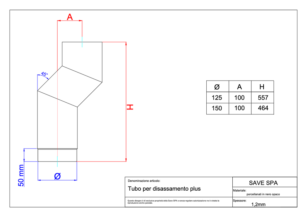 Save 6" 150mm Offset Pipe Vitreous Enamel