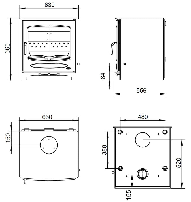 Henley Sherwood 21kW Matt Black (Eco) Boiler Stove