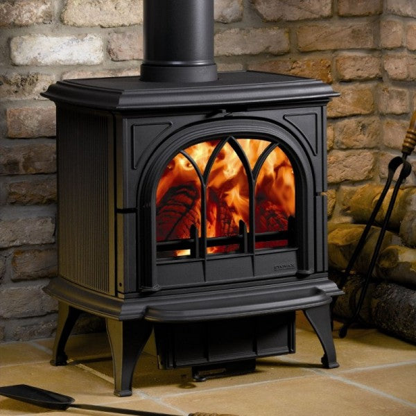 Gazco Huntingdon 30 Electric Stove Matt Ivory Tracery Door