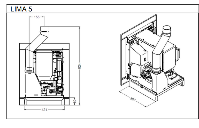 Elcofire Lima 5 Top Flue Kit