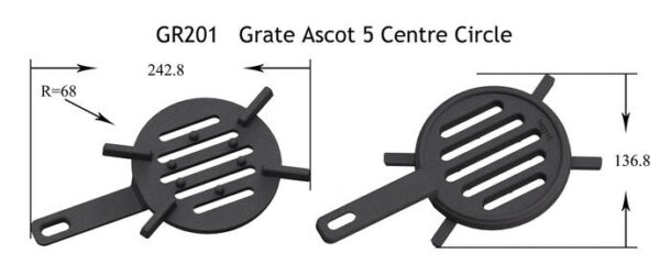 Henley Ascot 5kW Stove Grate Centre Circle